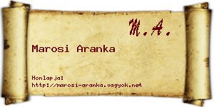 Marosi Aranka névjegykártya